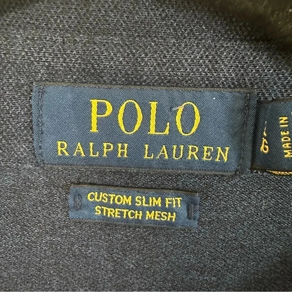 Polo Ralph Lauren Men's Navy Blue Custom Slim Fit Stretch Mesh Size XL GUC - Picture 4 of 9